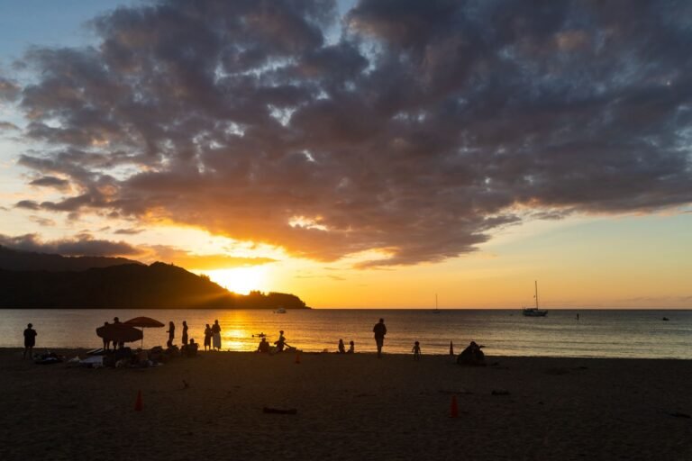 Sunset over Hanalei Bay, Kauai